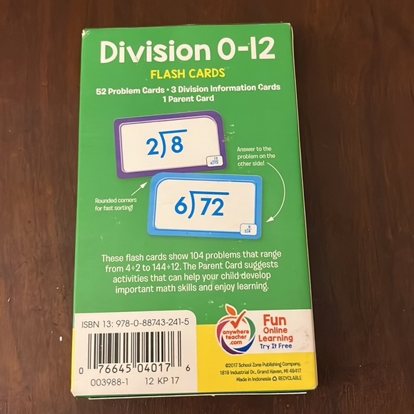 Kids Flash Cards For Division 0-12 - Picture 2 of 3